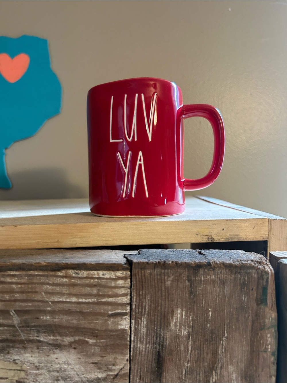 Rae Dunn Red  'LUV YA' Ceramic Coffee Mug - Casual Home Dining